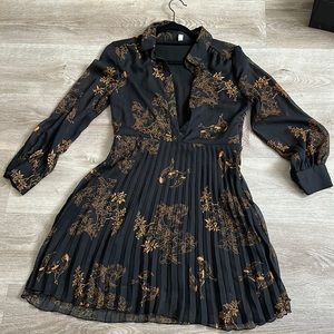 Flower print button dress